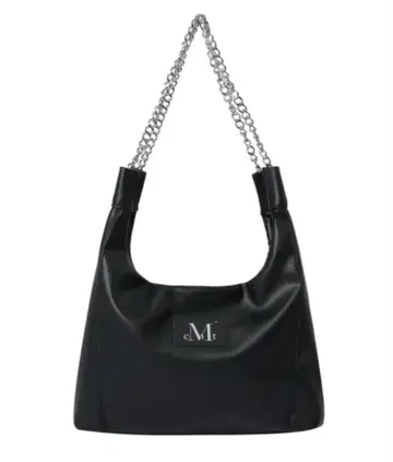 MUCENT 실버 체인 레저 숄더백