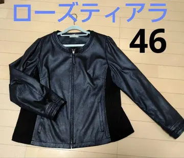 RoseTiara 블랙 레더풍 자켓 사이즈 46