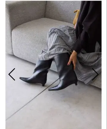 [ 미사용 새상품 ] 오아노 2025AW_미들 기장 부츠 블랙 24.5