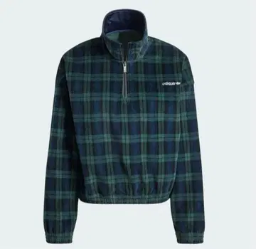 adidas 체크 무늬 하프 지퍼 트레이닝복