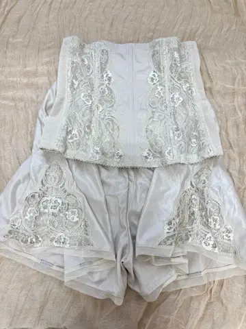 아이보리 베이지 브라이덜 이너 코르셋 레이스