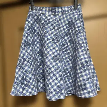 JUSGLITTY 체크 플로키 플레어 스커트 사이즈 2