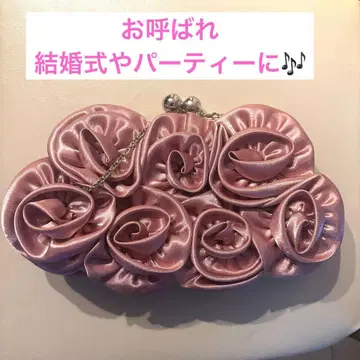 [ 경사에 ] 플라워 모티브 핑크 파티 백