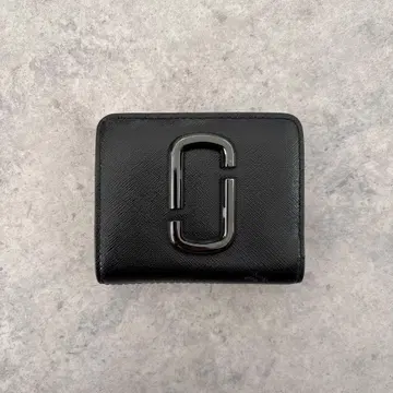 블랙 가죽 접이식 지갑