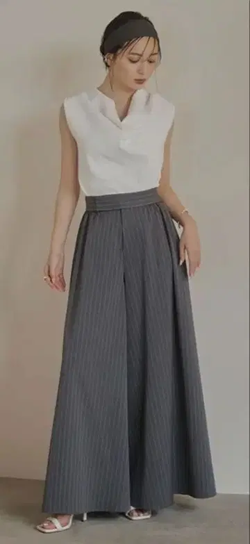 anuans 개더 볼륨 와이드 팬츠 미사용