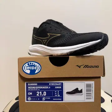 미즈노 에스프리 란자 Jr. 21.0cm 와이드 블랙/골드