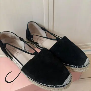 블랙 스웨이드 에스파드리유 스트랩 포함