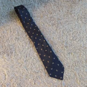 프랑코 바시 네이비 페이즐리 무늬 실크 넥타이