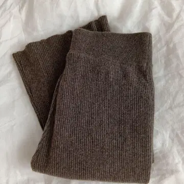 Deuxieme Classe 캐시미어 리브 니트 팬츠 38 브라운