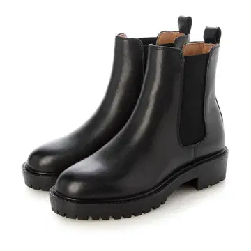 새상품 프라고나르 천연 가죽 사이드 고어 부츠 블랙 22.5cm