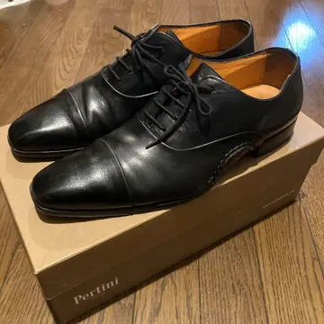 Pertini 블랙 가죽 드레스 슈즈 41