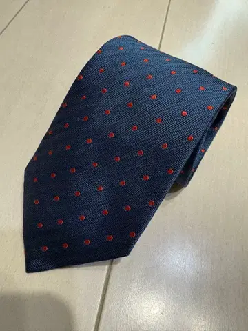 Alessandro Masi 네이비 도트 무늬 넥타이