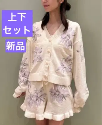 [ 새상품 ] 젤라또피케 MUCHA 릴리 자카드 가디건 & 숏팬츠