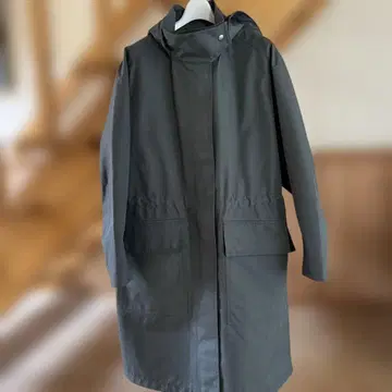 유니클로/그레이 트렌치코트 후드 부착