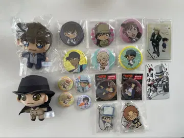 명탐정 코난 봉제 인형과 캔뱃지 세트