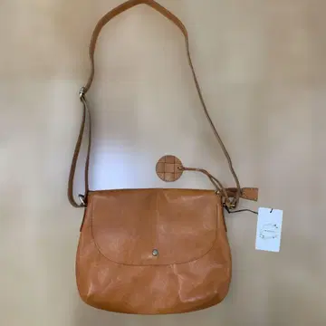 브라운 가죽 숄더백