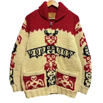 90s 구제 의류 토템 폴 카우친 캐나디안 스웨터 빈티지