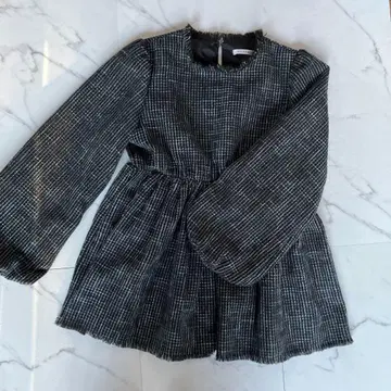 노스탤지어 트위드 페플럼 상의