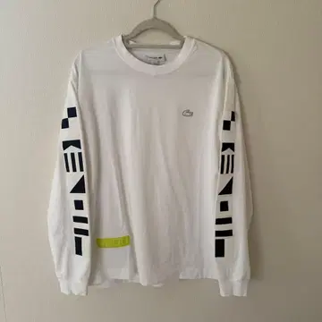 LACOSTE 화이트 긴팔 티셔츠 L 롱티