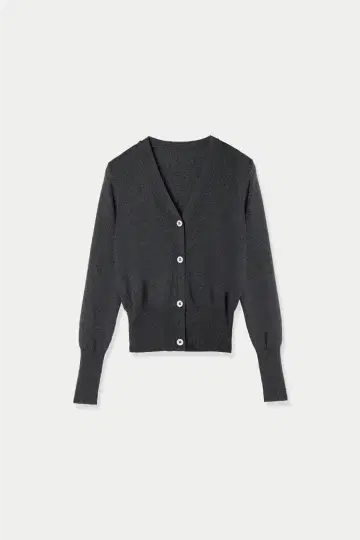 [ louren ] V넥 니트 컴팩트 가디건 그레이