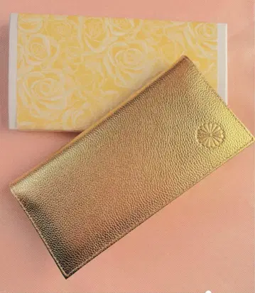 황궁 교토 어소 한정판 천연 가죽 장지갑 골드