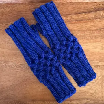 핸드 워머 롱 블루 핸드메이드