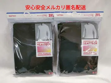 2장 유니클로 히트텍 크루넥 칠부 소매 T셔츠 3XL 블랙 익명 배송