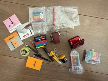미니어처 문구 세트 다색 키체인 포함
