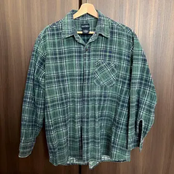 puritan 그린 계열 체크 플란넬 셔츠 L 사이즈