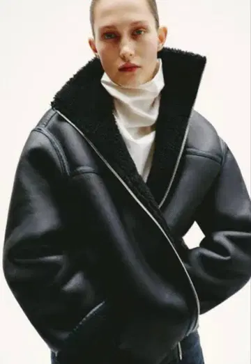 ZARA 더블 페이스 코트 ZW COLLECTION XS 블랙