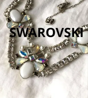 빈티지 SWAROVSKI 실버 목걸이 비쥬 오로라