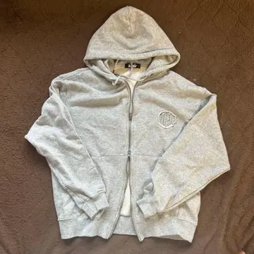 [ kutir ] 모듬 더블 숏 지퍼 후드티 그레이