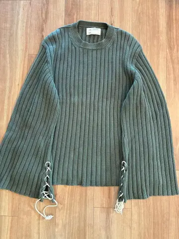 새상품급 77circa 리브 긴팔 스웨터 그레이