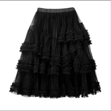'Ballerina' blooming tulle skirt black