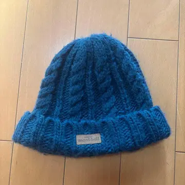 moxibell 케이블 짜임 니트 모자 파랑