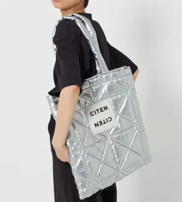 미사용 새상품 [ CITEN ] CITEN 패디드 토트백 실버