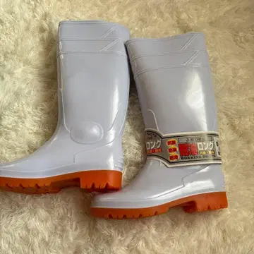 J-WORKING 내유 미끄럼 방지 장화 화이트/오렌지 25 사이즈