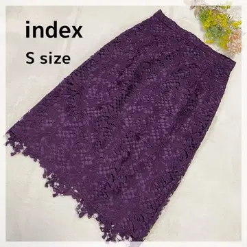 [인덱스] 전체 레이스 세미 타이트 스커트 S 퍼플 성숙한 고급 포멀