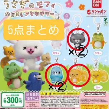 토끼 모피 메지루시 액세서리 5점 묶음 소라 2 모그 2 리 1