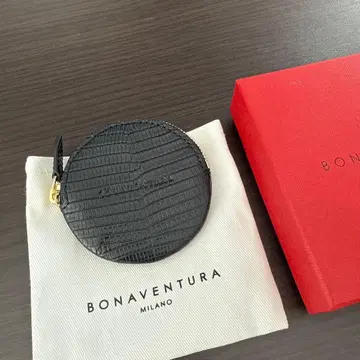 미출시 새상품 BONAVENTURA 코인 케이스 블랙 리자드 엠보싱 가죽