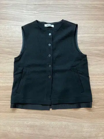 ARULLE tweed button vest 블랙