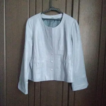 노카라 양가죽 자켓 라이트 퍼플 앞 버튼