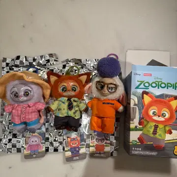 MINISO 주토피아 닉 봉제 인형 펜던트 3개 세트