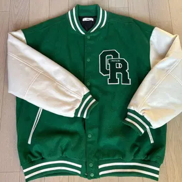 WEGO 바시티 자켓 XL 그린/화이트