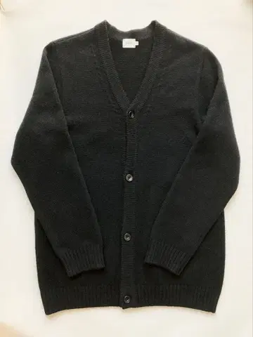 RINEN trip 블랙 V넥 울 혼방 가디건