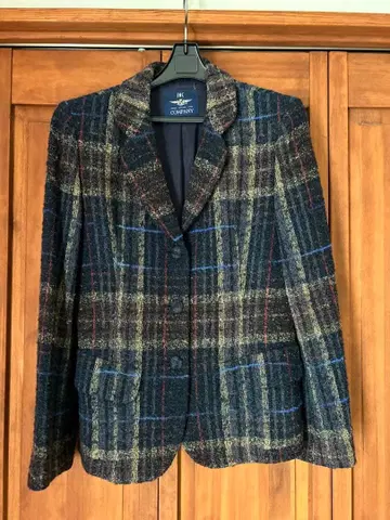 테일러드 자켓 체크 무늬