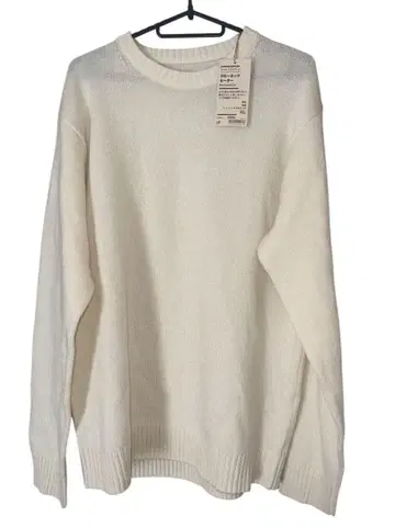 MUJI 미사용 새상품 택 포함 화이트 크루넥 남성용 스웨터 XL