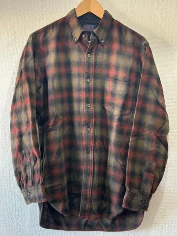 60s PENDLETON 펜들턴 옴브레 버튼 다운 셔츠 브라운