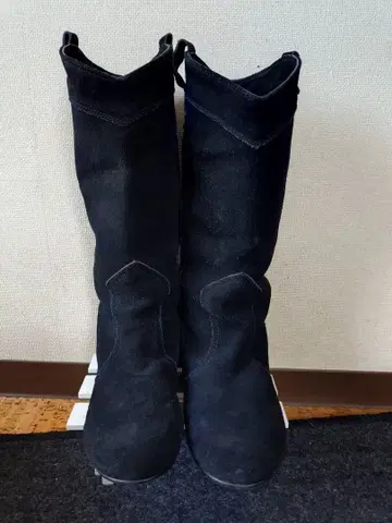 일본제 스웨이드 부츠 여성용 24cm 블랙