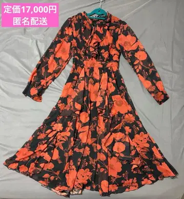 [ eimy istoire ] 롱 원피스 맥시 길이 긴팔 꽃무늬 M